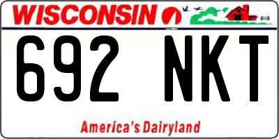 WI license plate 692NKT