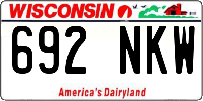 WI license plate 692NKW
