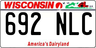 WI license plate 692NLC