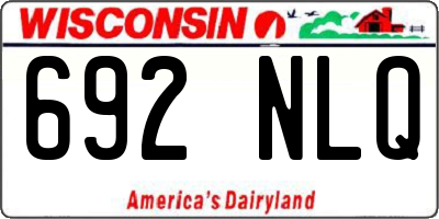 WI license plate 692NLQ