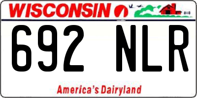 WI license plate 692NLR