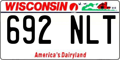 WI license plate 692NLT