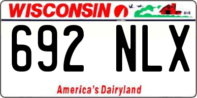 WI license plate 692NLX
