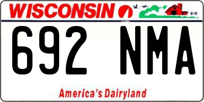 WI license plate 692NMA