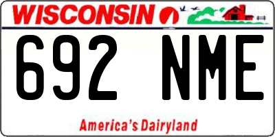 WI license plate 692NME