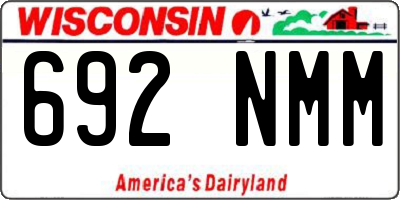 WI license plate 692NMM
