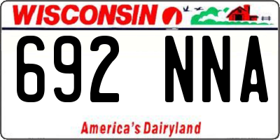 WI license plate 692NNA