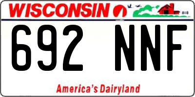 WI license plate 692NNF