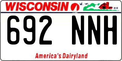 WI license plate 692NNH