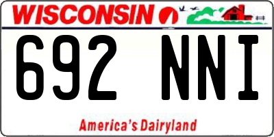 WI license plate 692NNI