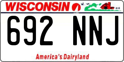 WI license plate 692NNJ