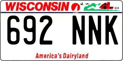 WI license plate 692NNK