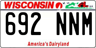 WI license plate 692NNM