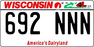 WI license plate 692NNN