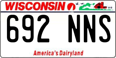 WI license plate 692NNS