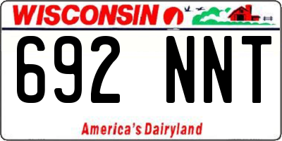 WI license plate 692NNT
