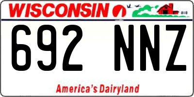 WI license plate 692NNZ