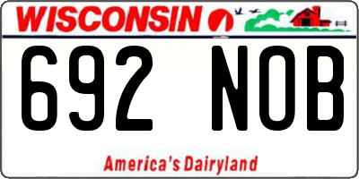 WI license plate 692NOB