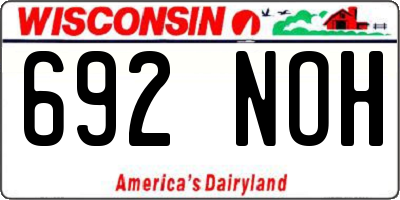 WI license plate 692NOH
