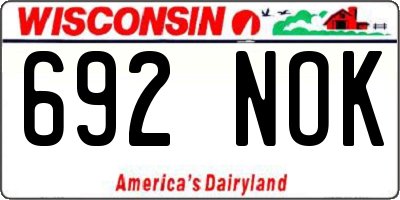 WI license plate 692NOK