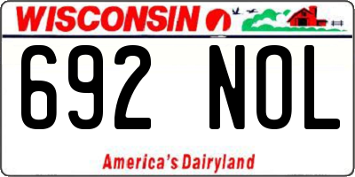 WI license plate 692NOL