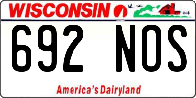 WI license plate 692NOS