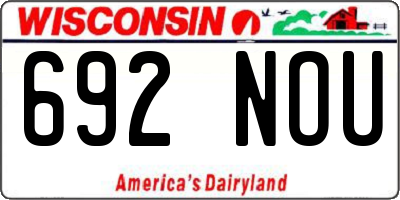WI license plate 692NOU