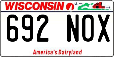 WI license plate 692NOX