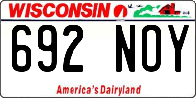 WI license plate 692NOY