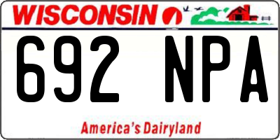 WI license plate 692NPA