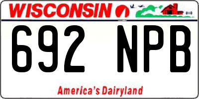 WI license plate 692NPB