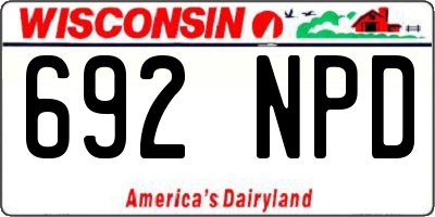 WI license plate 692NPD