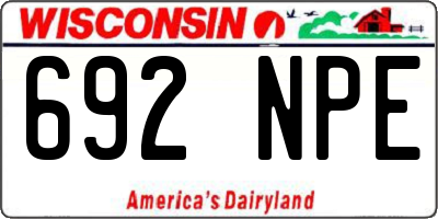 WI license plate 692NPE