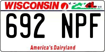 WI license plate 692NPF