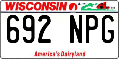 WI license plate 692NPG