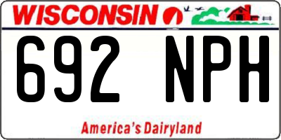 WI license plate 692NPH