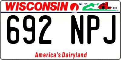 WI license plate 692NPJ