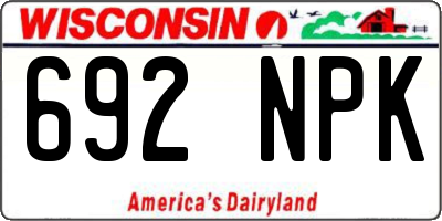 WI license plate 692NPK