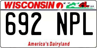 WI license plate 692NPL
