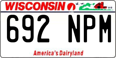WI license plate 692NPM