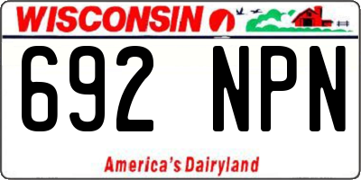 WI license plate 692NPN