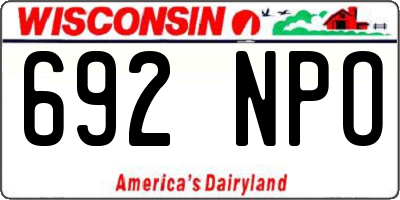 WI license plate 692NPO