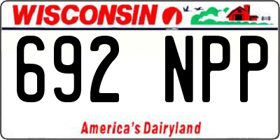 WI license plate 692NPP
