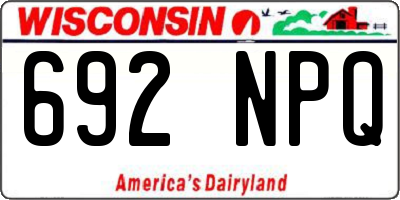 WI license plate 692NPQ