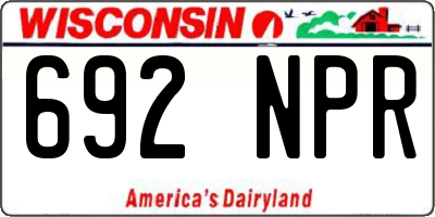 WI license plate 692NPR