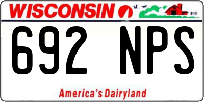 WI license plate 692NPS