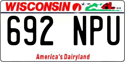 WI license plate 692NPU