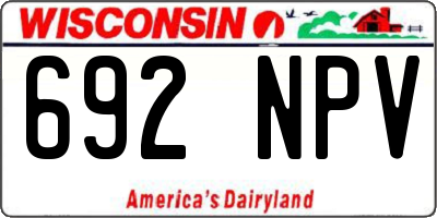 WI license plate 692NPV