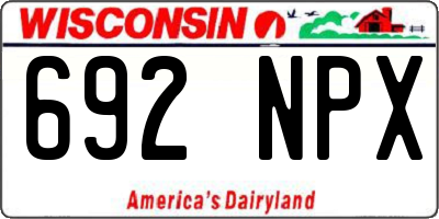 WI license plate 692NPX