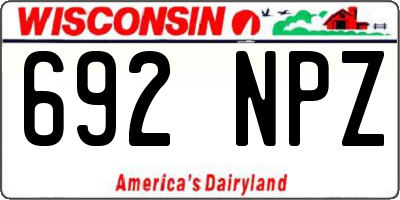 WI license plate 692NPZ
